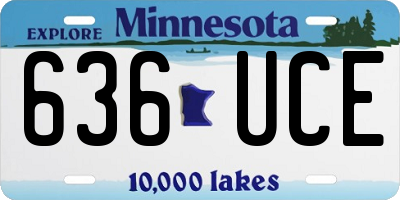 MN license plate 636UCE