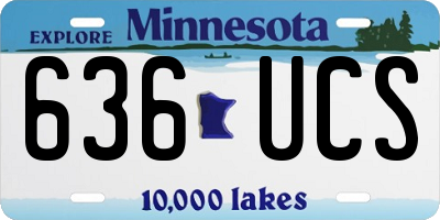 MN license plate 636UCS