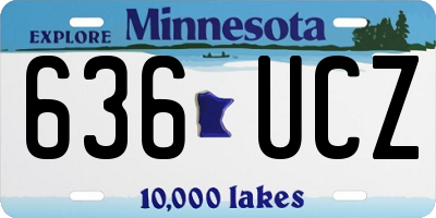 MN license plate 636UCZ