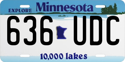 MN license plate 636UDC