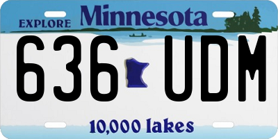 MN license plate 636UDM