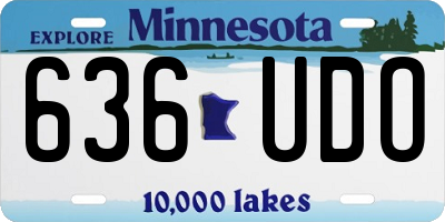 MN license plate 636UDO