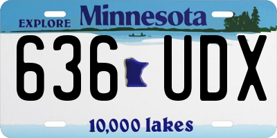 MN license plate 636UDX