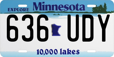 MN license plate 636UDY