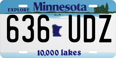 MN license plate 636UDZ