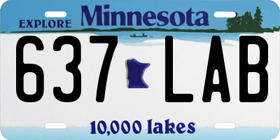 MN license plate 637LAB