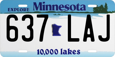 MN license plate 637LAJ