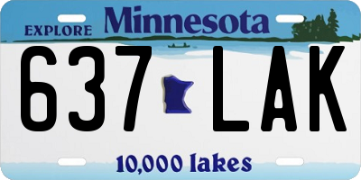 MN license plate 637LAK