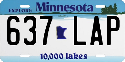 MN license plate 637LAP