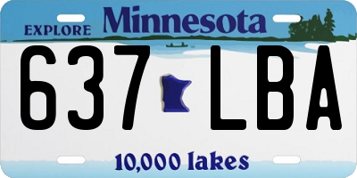 MN license plate 637LBA