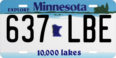 MN license plate 637LBE