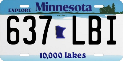 MN license plate 637LBI