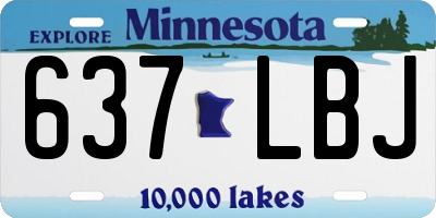 MN license plate 637LBJ