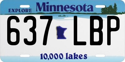 MN license plate 637LBP
