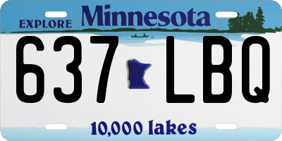 MN license plate 637LBQ