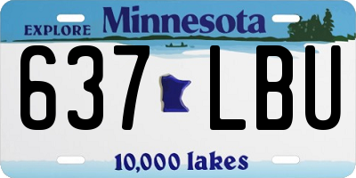 MN license plate 637LBU