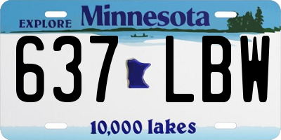 MN license plate 637LBW