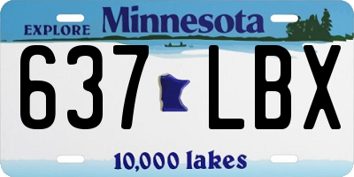 MN license plate 637LBX