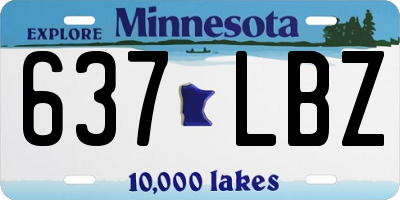 MN license plate 637LBZ