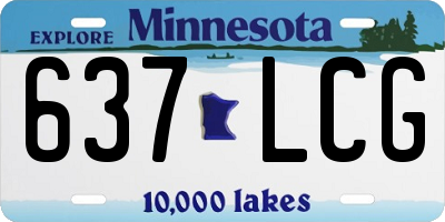 MN license plate 637LCG
