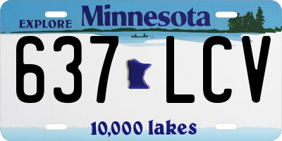 MN license plate 637LCV