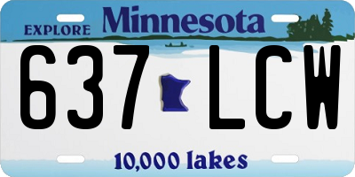 MN license plate 637LCW