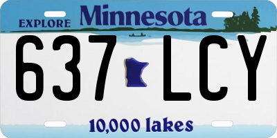 MN license plate 637LCY