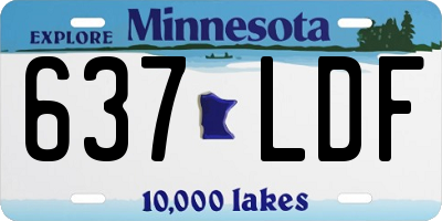 MN license plate 637LDF