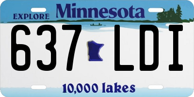 MN license plate 637LDI