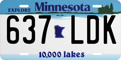 MN license plate 637LDK