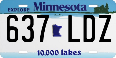 MN license plate 637LDZ