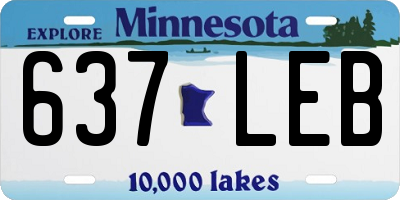 MN license plate 637LEB