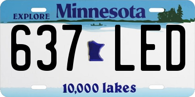 MN license plate 637LED