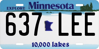 MN license plate 637LEE