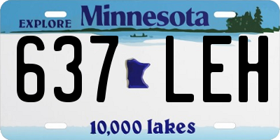 MN license plate 637LEH