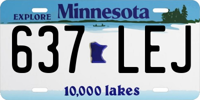 MN license plate 637LEJ