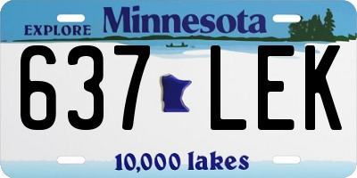 MN license plate 637LEK