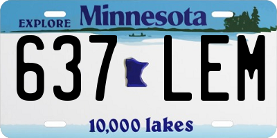 MN license plate 637LEM