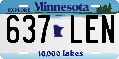 MN license plate 637LEN