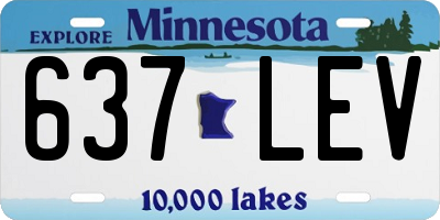 MN license plate 637LEV