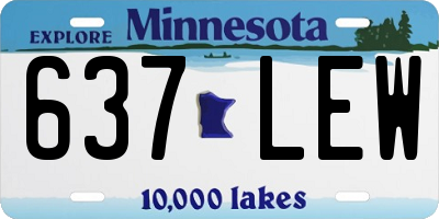 MN license plate 637LEW