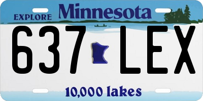 MN license plate 637LEX