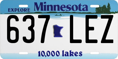 MN license plate 637LEZ