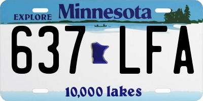 MN license plate 637LFA