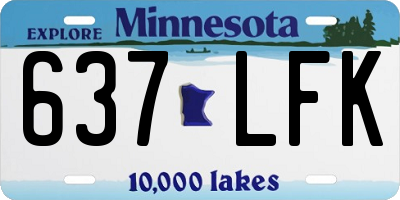 MN license plate 637LFK