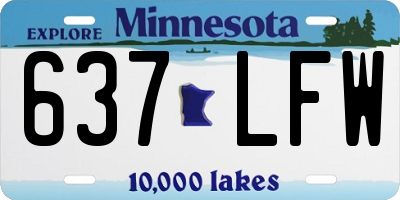 MN license plate 637LFW