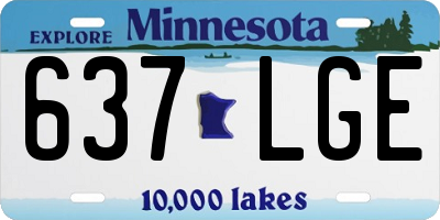 MN license plate 637LGE
