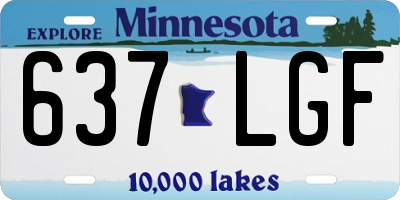 MN license plate 637LGF