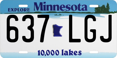 MN license plate 637LGJ