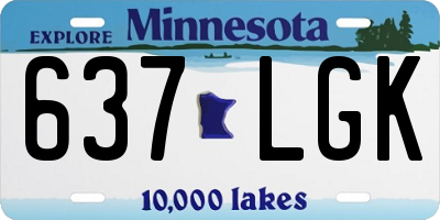 MN license plate 637LGK